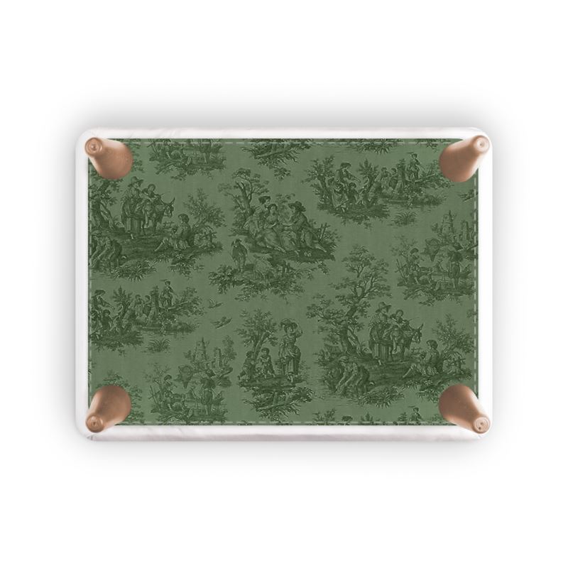 Toile de Jouy Ottoman Footstool