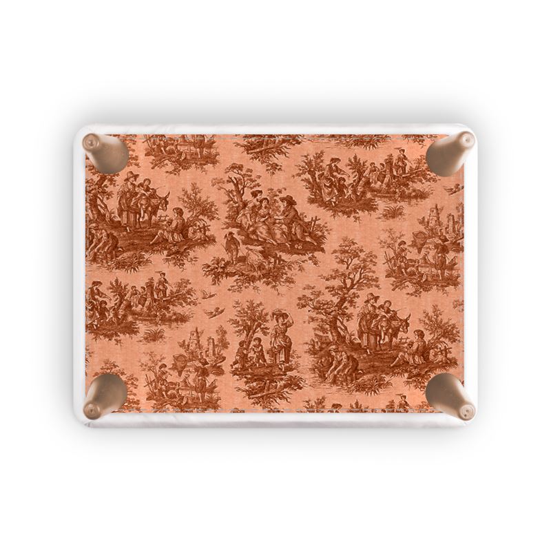 Toile de Jouy Ottoman Footstool
