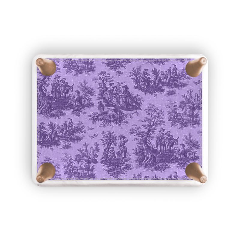 Toile de Jouy Ottoman Footstool