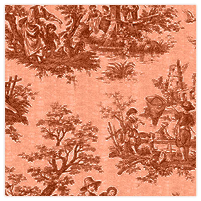 Mayfair Cheapskate Peach Toile de Jouy Fabric