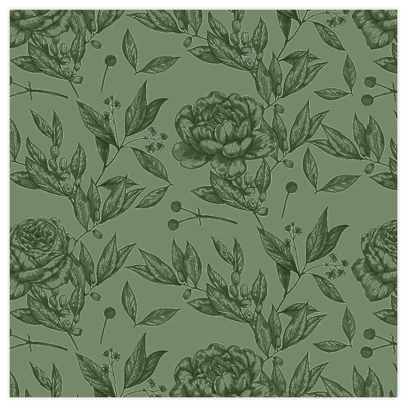 Mayfair Cheapskate Sage Floral Toile Fabric
