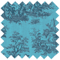 Mayfair Cheapskate Teal Toile de Jouy Fabric
