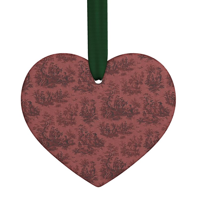 Toile de Jouy Heart Ornament