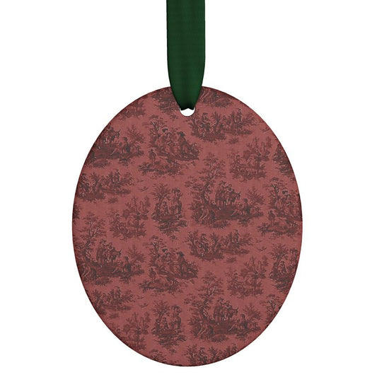 Toile de Jouy Oval Ornament