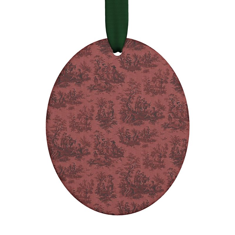Toile de Jouy Oval Ornament