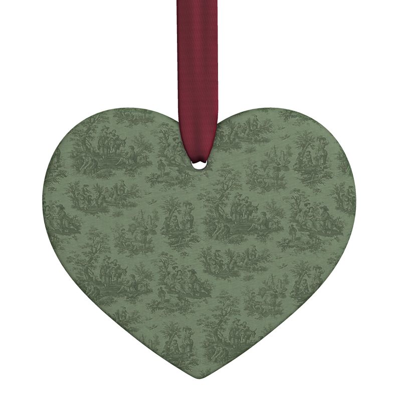 Toile de Jouy Heart Ornament