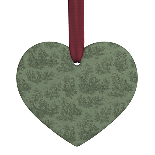 Toile de Jouy Heart Ornament