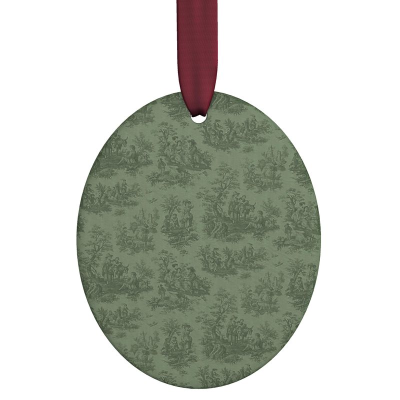 Toile de Jouy Oval Ornament