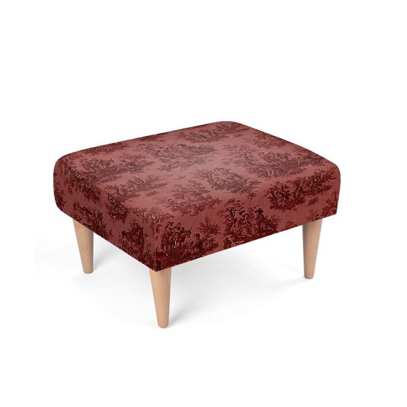 Toile de Jouy Ottoman Footstool
