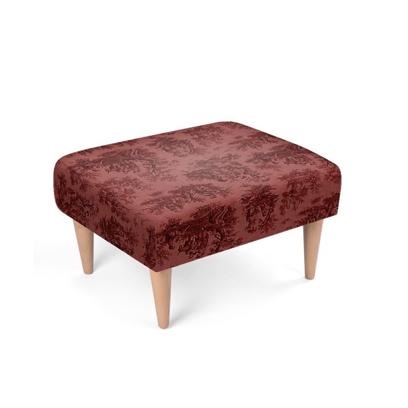 Toile de Jouy Ottoman Footstool