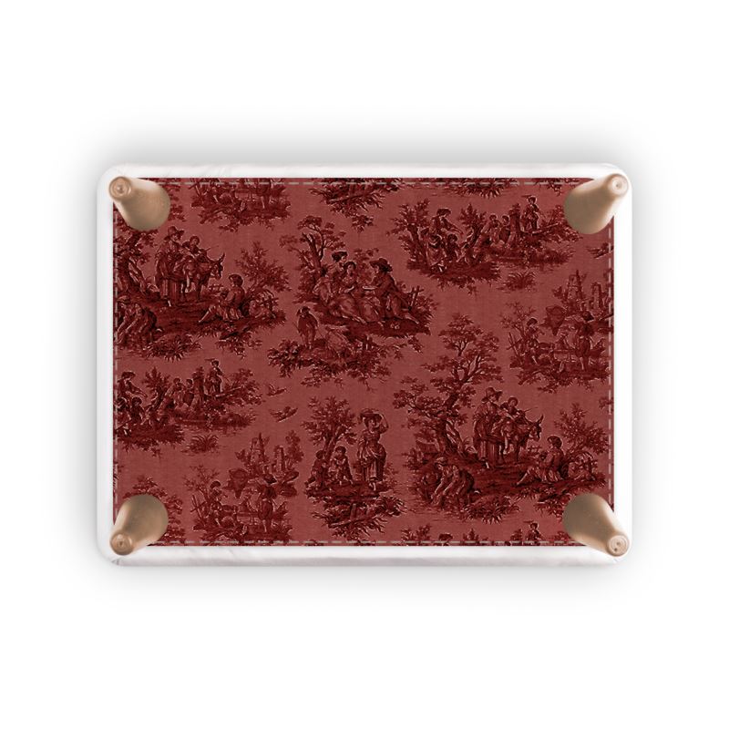 Toile de Jouy Ottoman Footstool