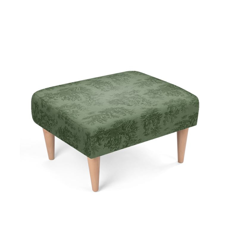 Toile de Jouy Ottoman Footstool