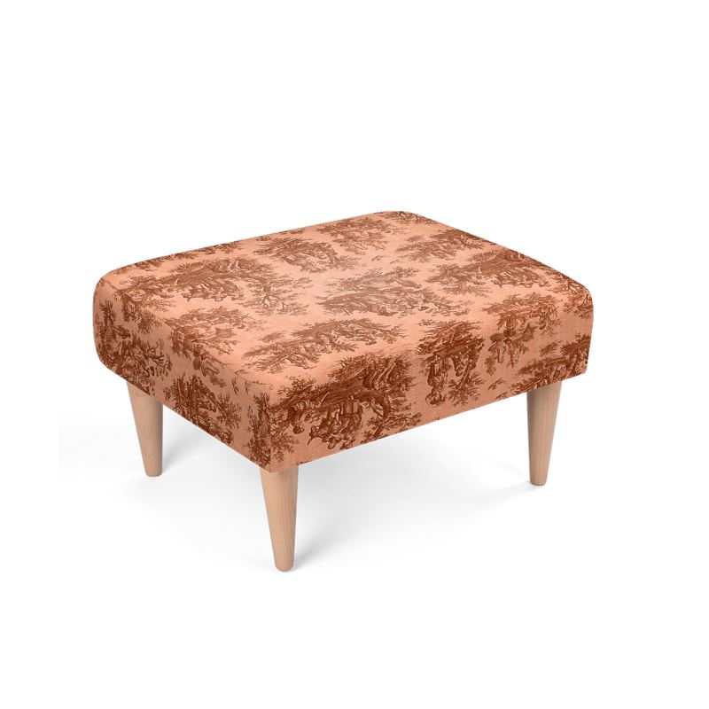 Toile de Jouy Ottoman Footstool
