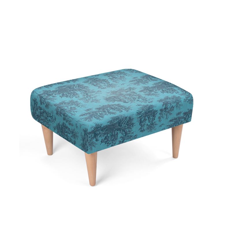 Toile de Jouy Ottoman Footstool