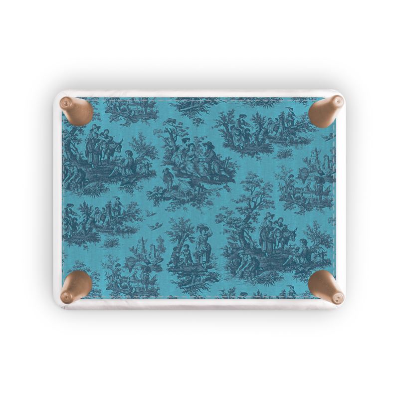 Toile de Jouy Ottoman Footstool
