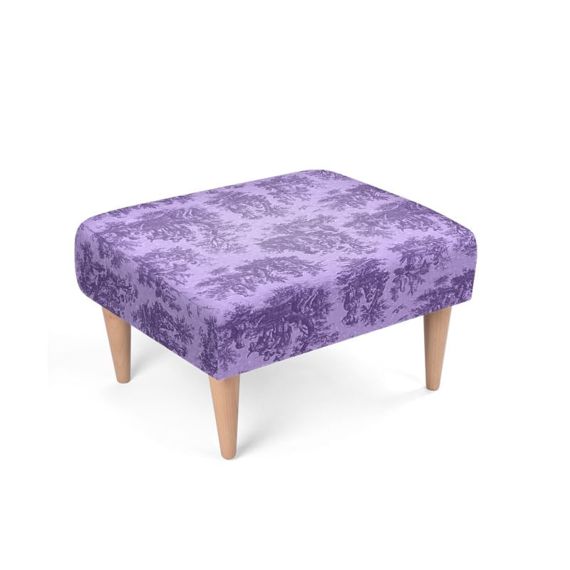 Toile de Jouy Ottoman Footstool