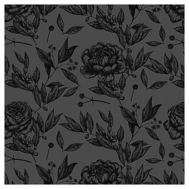 Mayfair Cheapskate Dark Grey Floral Toile Fabric
