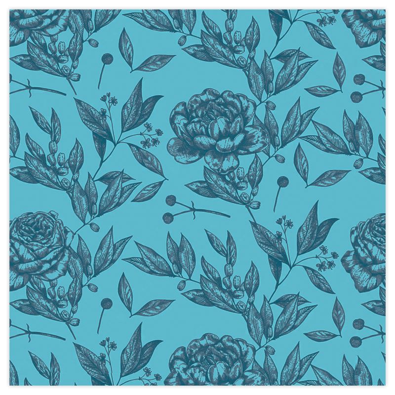 Mayfair Cheapskate Teal Floral Toile Fabric