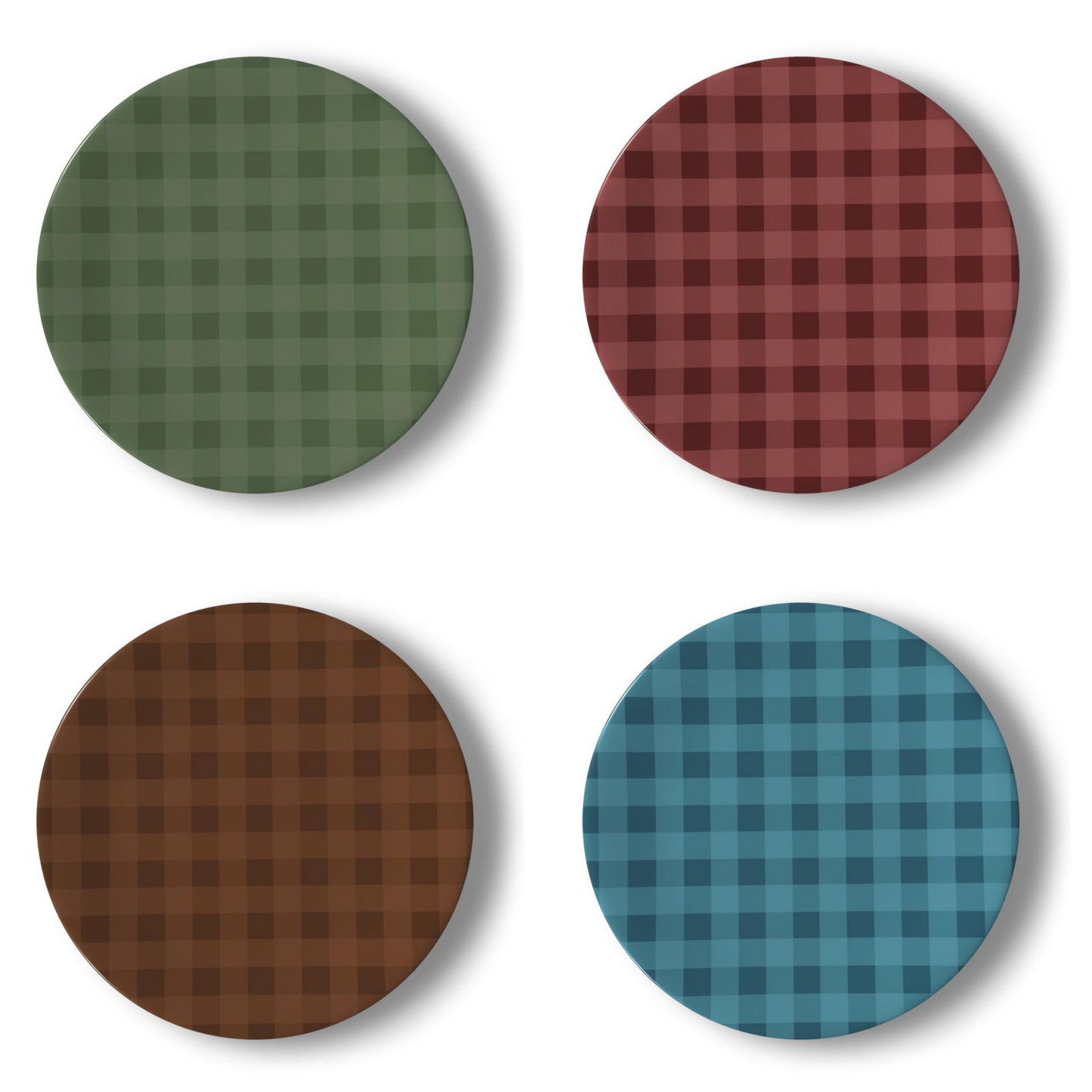 Gingham China Plates | Set of 4