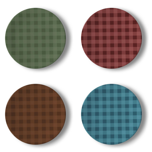 Gingham China Plates | Set of 4