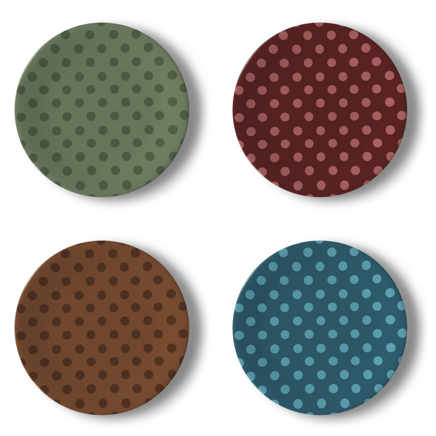 Polka Dot China Plates | Set of 4