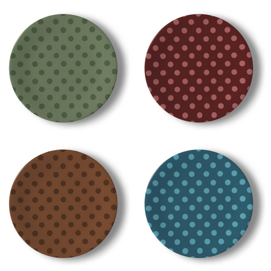 Polka Dot China Plates | Set of 4