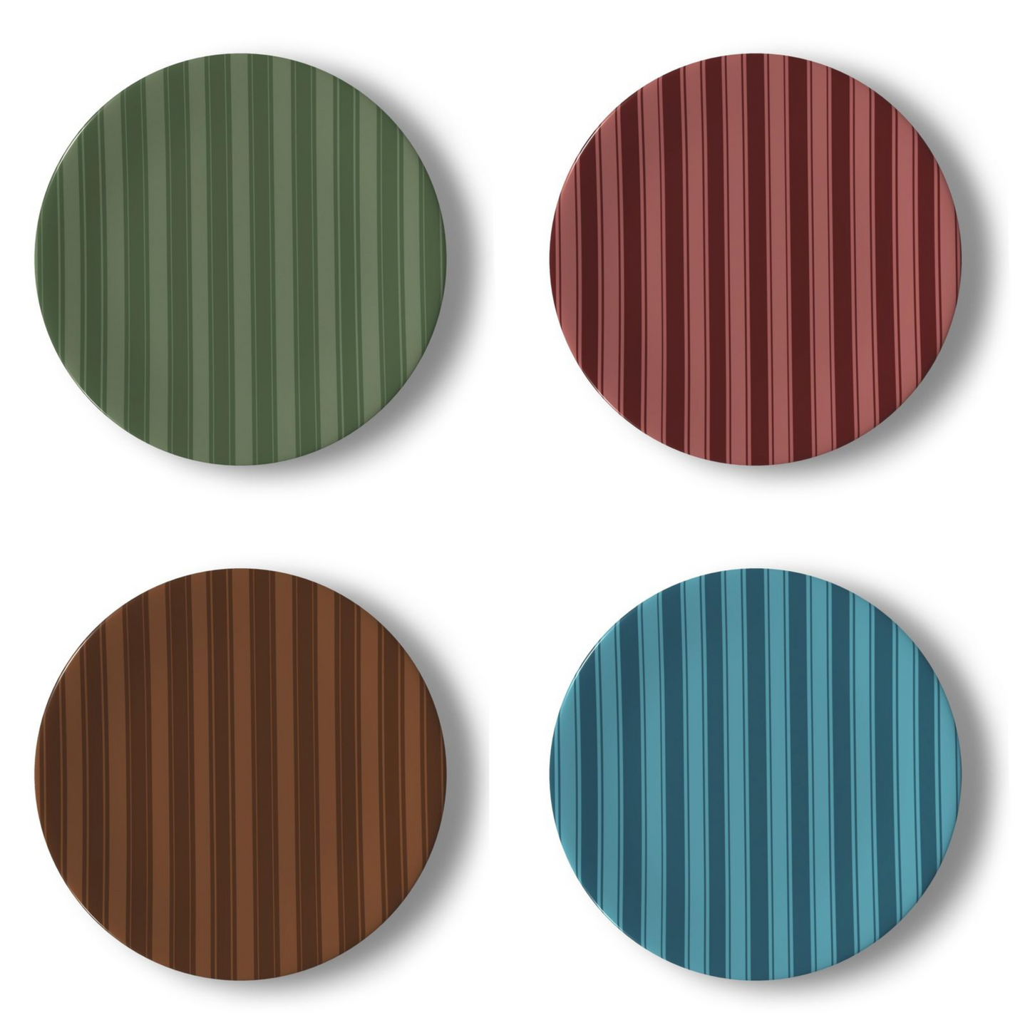 Striped China Plates | Set of 4