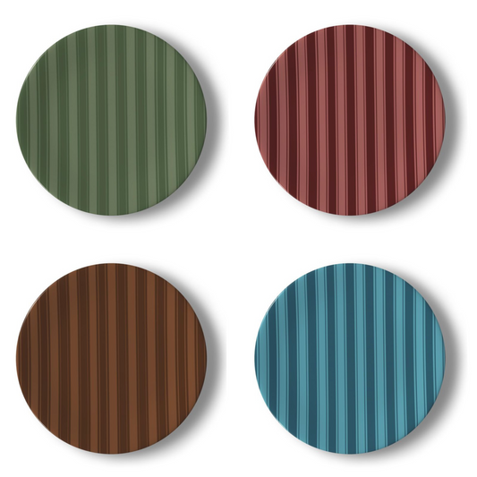 Striped China Plates | Set of 4