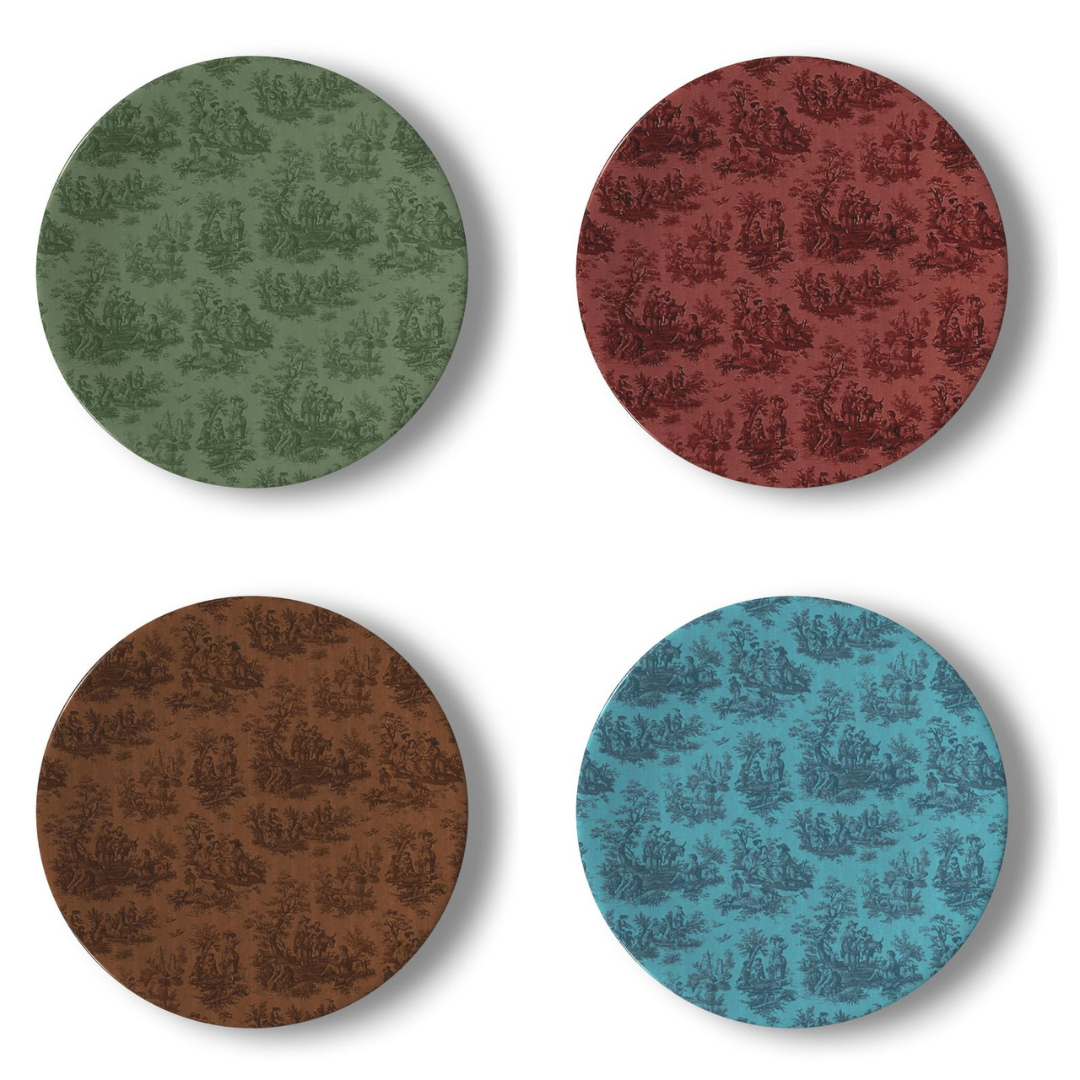 Signature Toile de Jouy China Plates | Set of 4