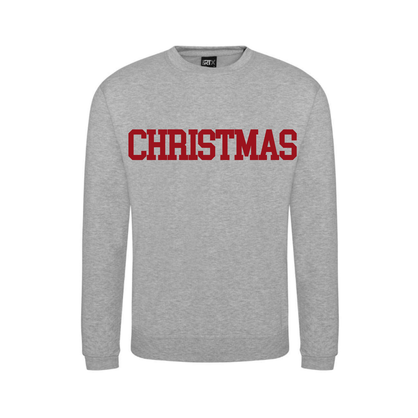 'Christmas' Grey Sweatshirt | Red