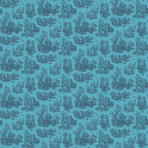 Mayfair Cheapskate Teal Toile de Jouy Fabric