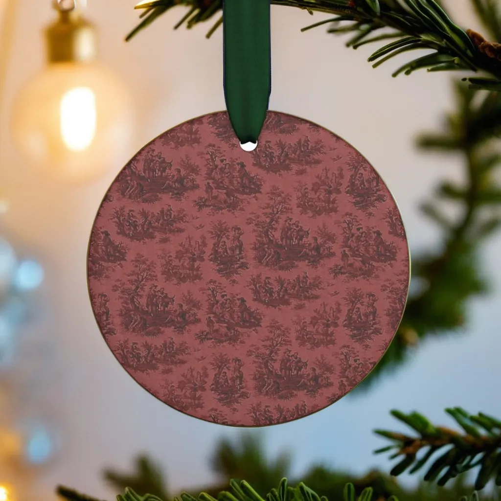 Toile de Jouy Circle Ornament
