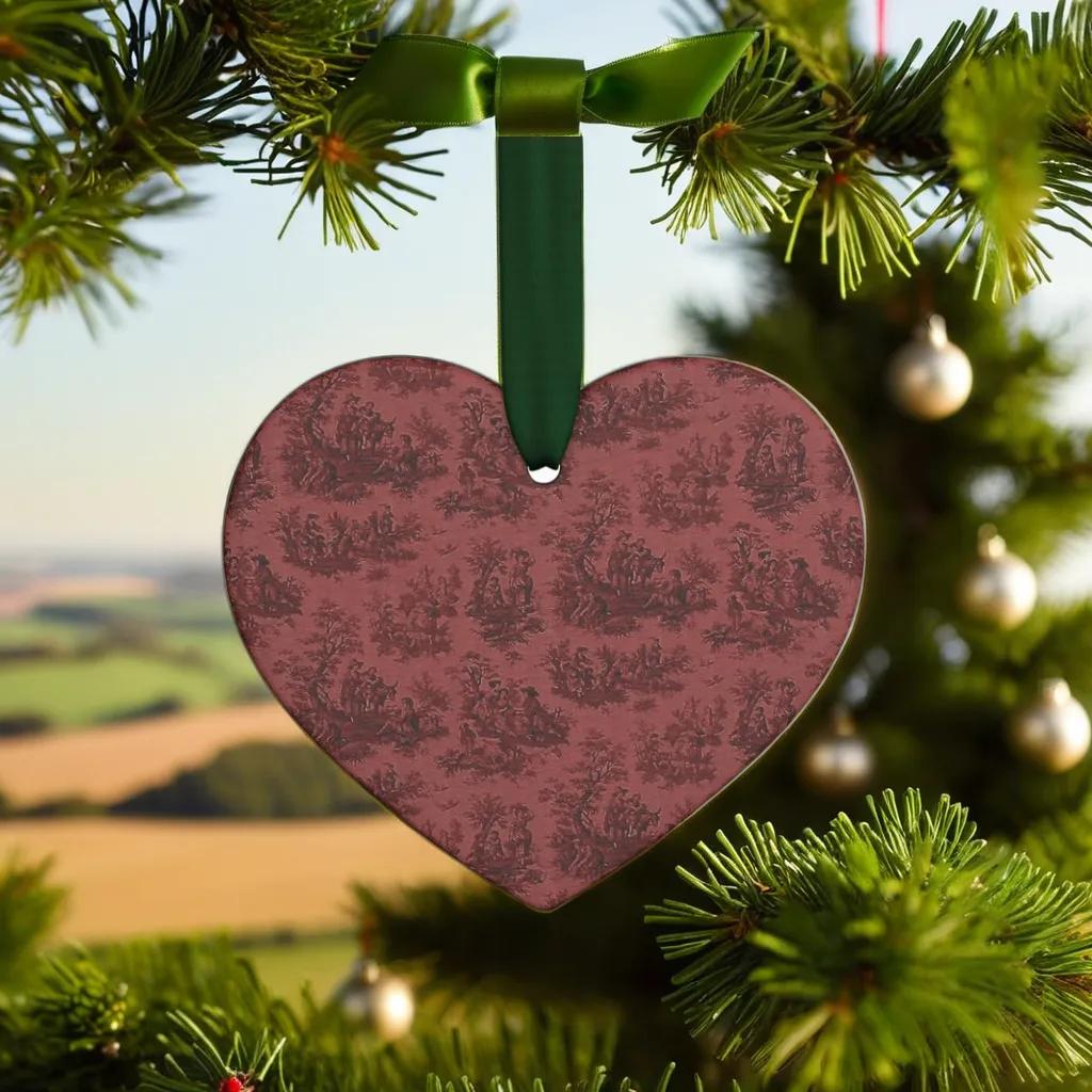 Toile de Jouy Heart Ornament