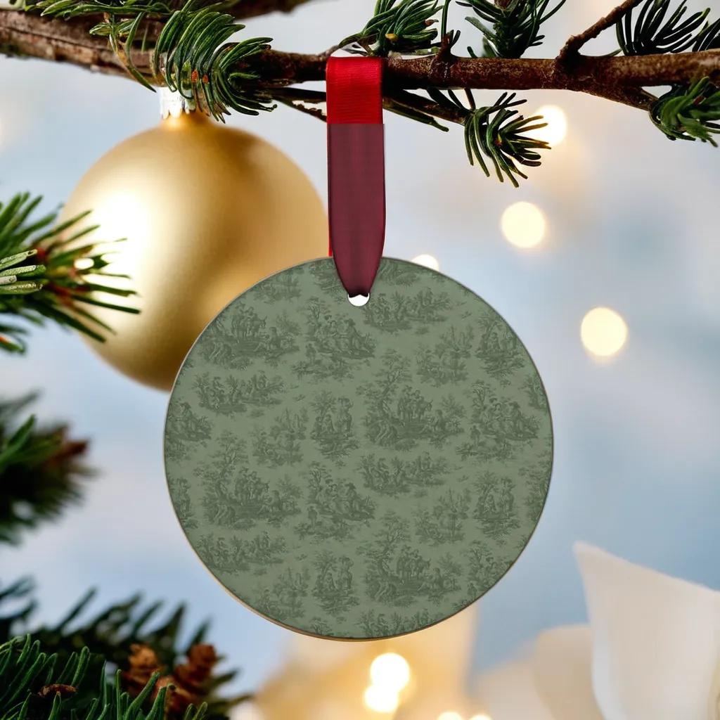 Toile de Jouy Circle Ornament