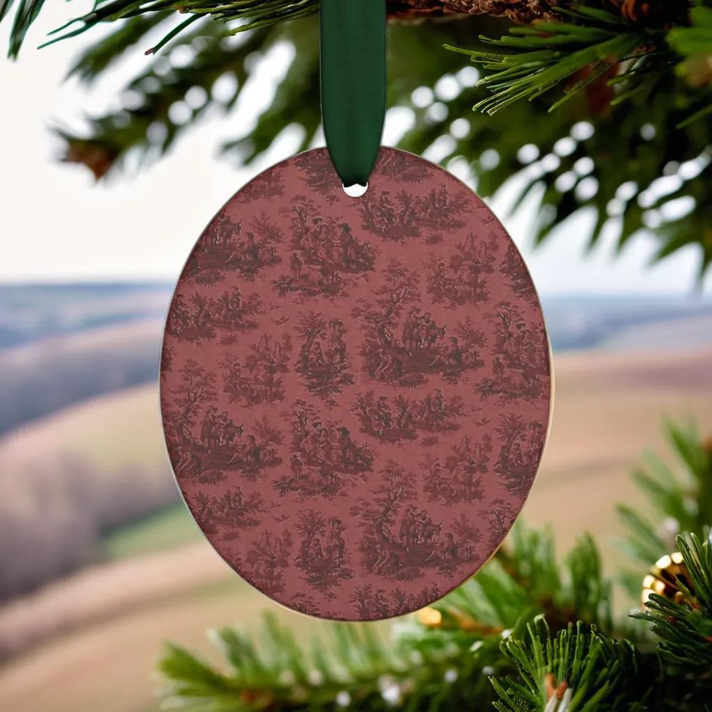 Toile de Jouy Oval Ornament