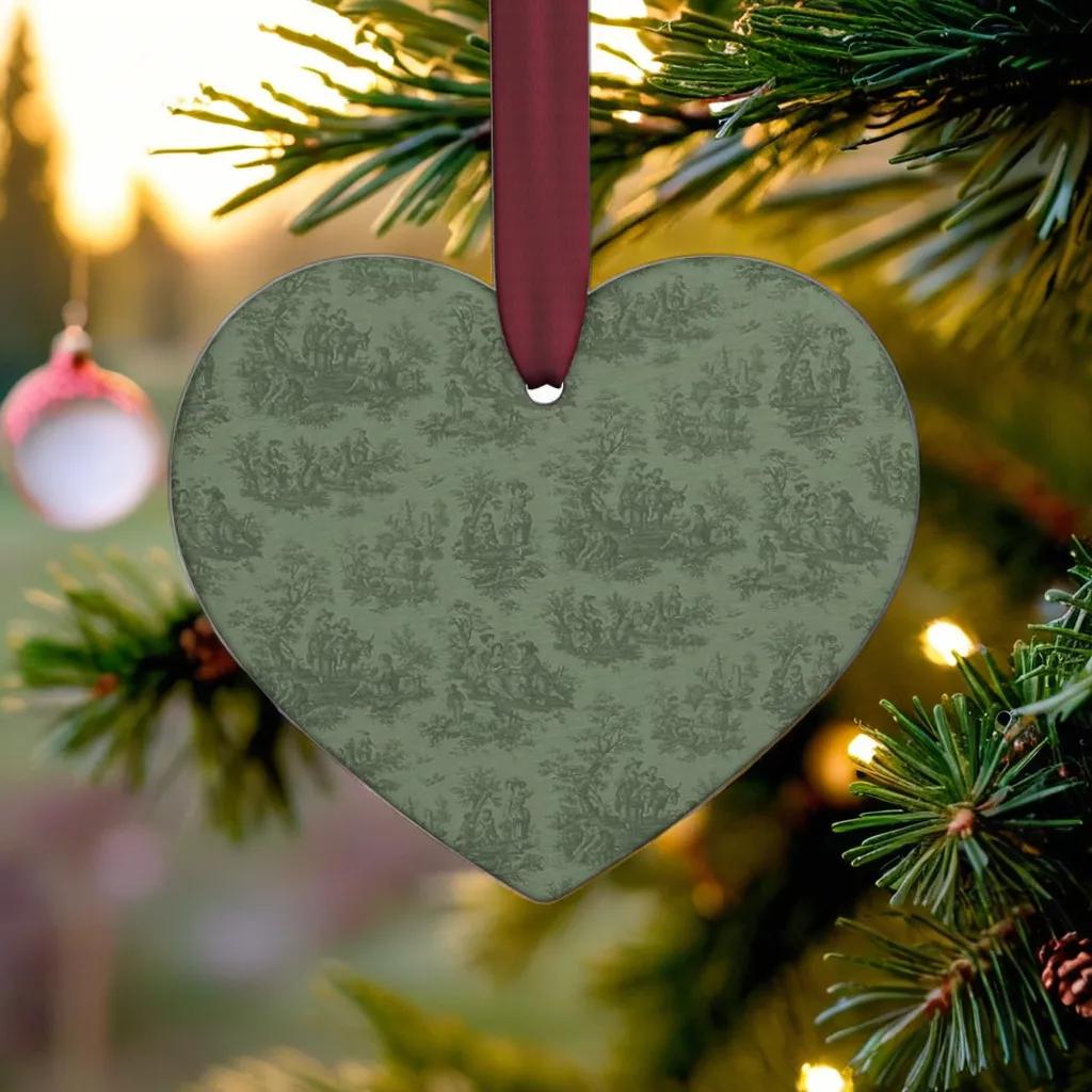 Toile de Jouy Heart Ornament